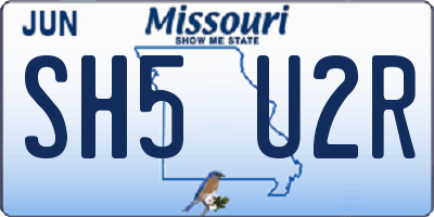 MO license plate SH5U2R