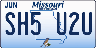 MO license plate SH5U2U