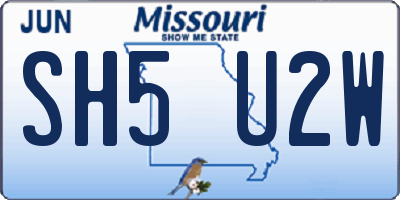 MO license plate SH5U2W