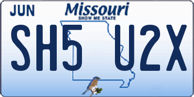 MO license plate SH5U2X