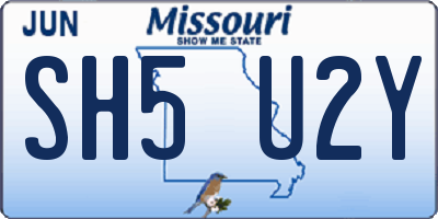 MO license plate SH5U2Y