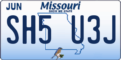 MO license plate SH5U3J
