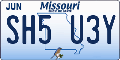 MO license plate SH5U3Y