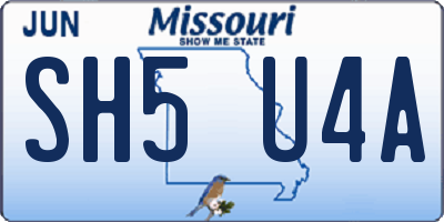 MO license plate SH5U4A