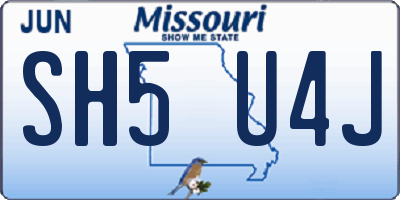 MO license plate SH5U4J