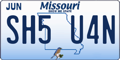 MO license plate SH5U4N