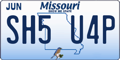 MO license plate SH5U4P