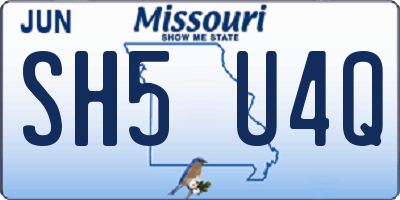 MO license plate SH5U4Q