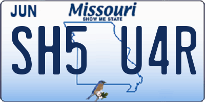 MO license plate SH5U4R