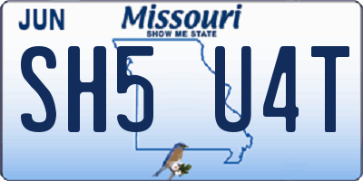 MO license plate SH5U4T