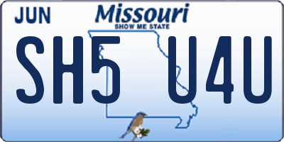 MO license plate SH5U4U