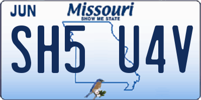 MO license plate SH5U4V