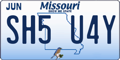 MO license plate SH5U4Y