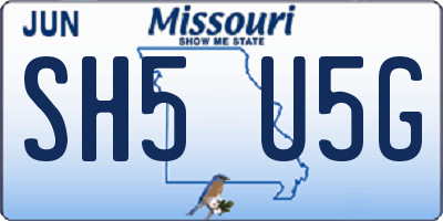 MO license plate SH5U5G