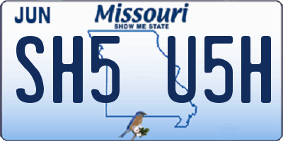 MO license plate SH5U5H