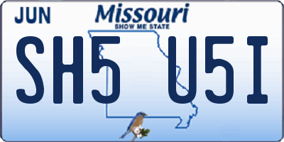 MO license plate SH5U5I