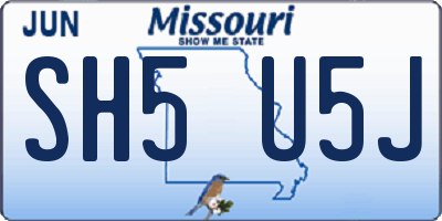 MO license plate SH5U5J