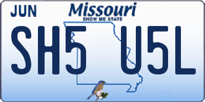 MO license plate SH5U5L