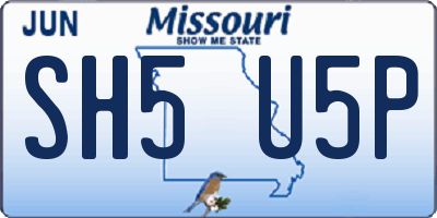 MO license plate SH5U5P