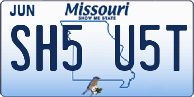 MO license plate SH5U5T
