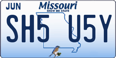 MO license plate SH5U5Y