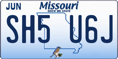 MO license plate SH5U6J