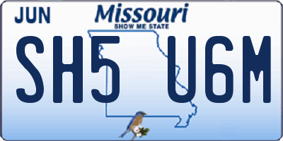 MO license plate SH5U6M