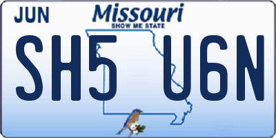 MO license plate SH5U6N