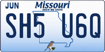 MO license plate SH5U6Q