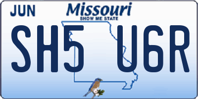 MO license plate SH5U6R