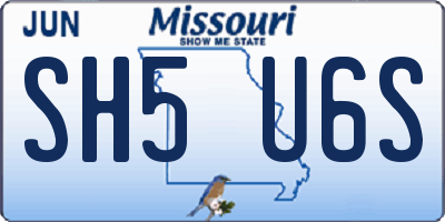 MO license plate SH5U6S