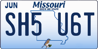 MO license plate SH5U6T