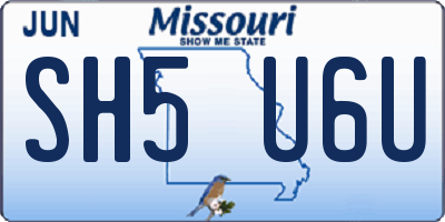 MO license plate SH5U6U