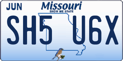 MO license plate SH5U6X
