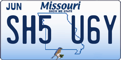 MO license plate SH5U6Y