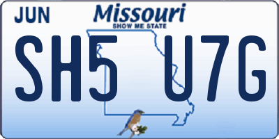 MO license plate SH5U7G