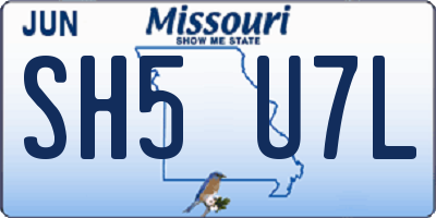 MO license plate SH5U7L
