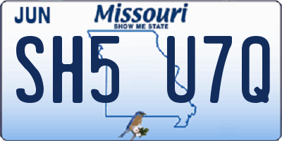 MO license plate SH5U7Q