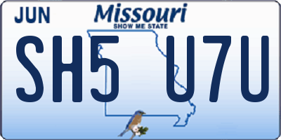 MO license plate SH5U7U
