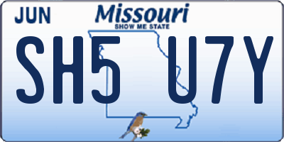 MO license plate SH5U7Y