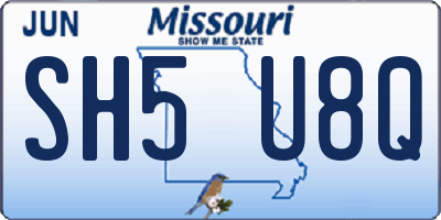 MO license plate SH5U8Q