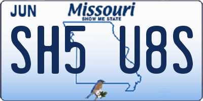 MO license plate SH5U8S