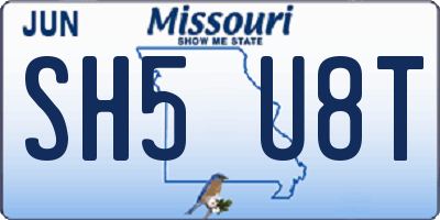 MO license plate SH5U8T