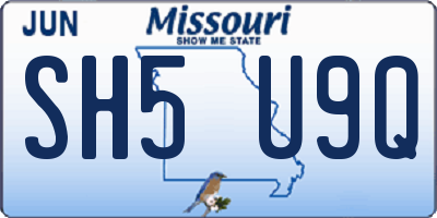 MO license plate SH5U9Q