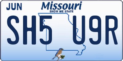 MO license plate SH5U9R