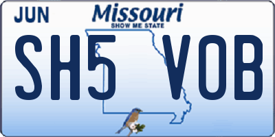 MO license plate SH5V0B