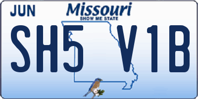 MO license plate SH5V1B