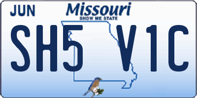 MO license plate SH5V1C