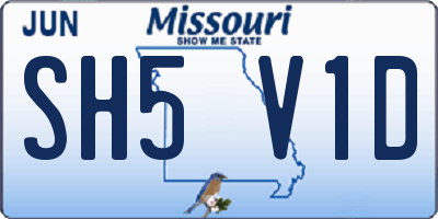 MO license plate SH5V1D