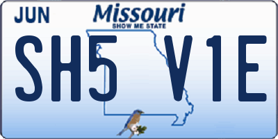 MO license plate SH5V1E